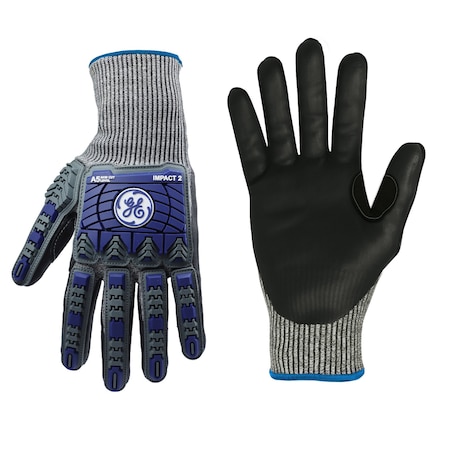 Ge Coated Gloves, Micro-Foam Nitrile, Blue, M GG244MC